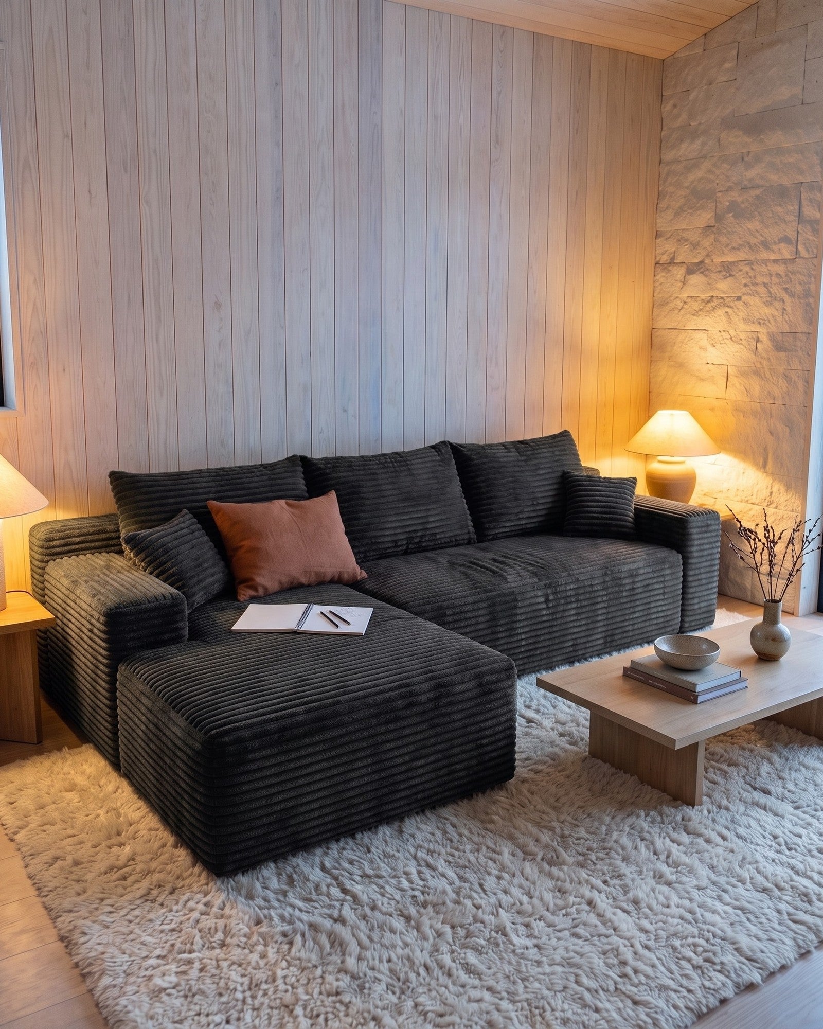 Cloud L-Shaped Sectionals in a living room