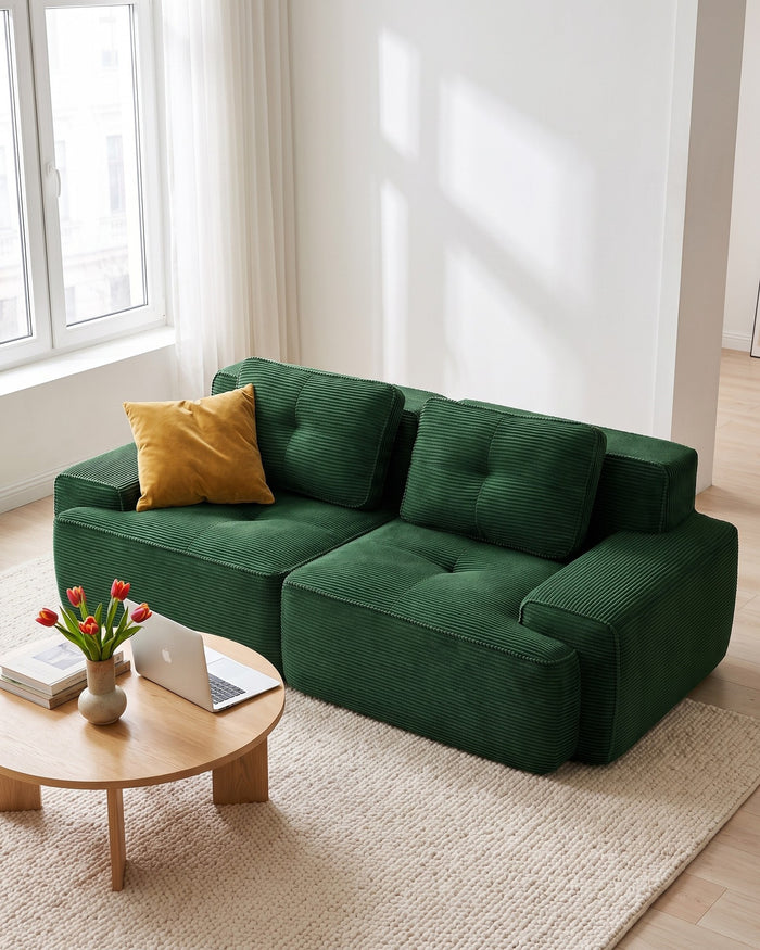 Green Corduroy Sofas & Sectionals