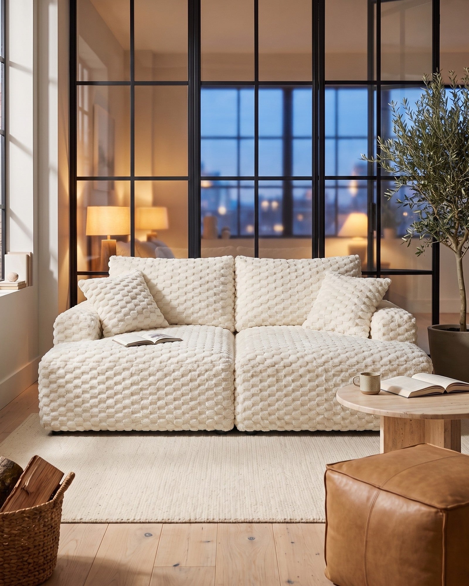 White Sectionals & Couches in a living room