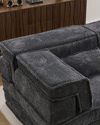 Boneless Compression Loveseat, 79 in in Dark Grey, fabric close-up [c:darkgrey] [r:detail]