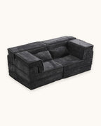 Boneless Compression Loveseat, 79 in in Dark Grey, studio photo on a light background [c:darkgrey] [pack]