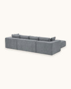 Boneless U-Shaped Sectional with Two Ottomans, 116 in in Dark Grey, back view [c:darkgrey]