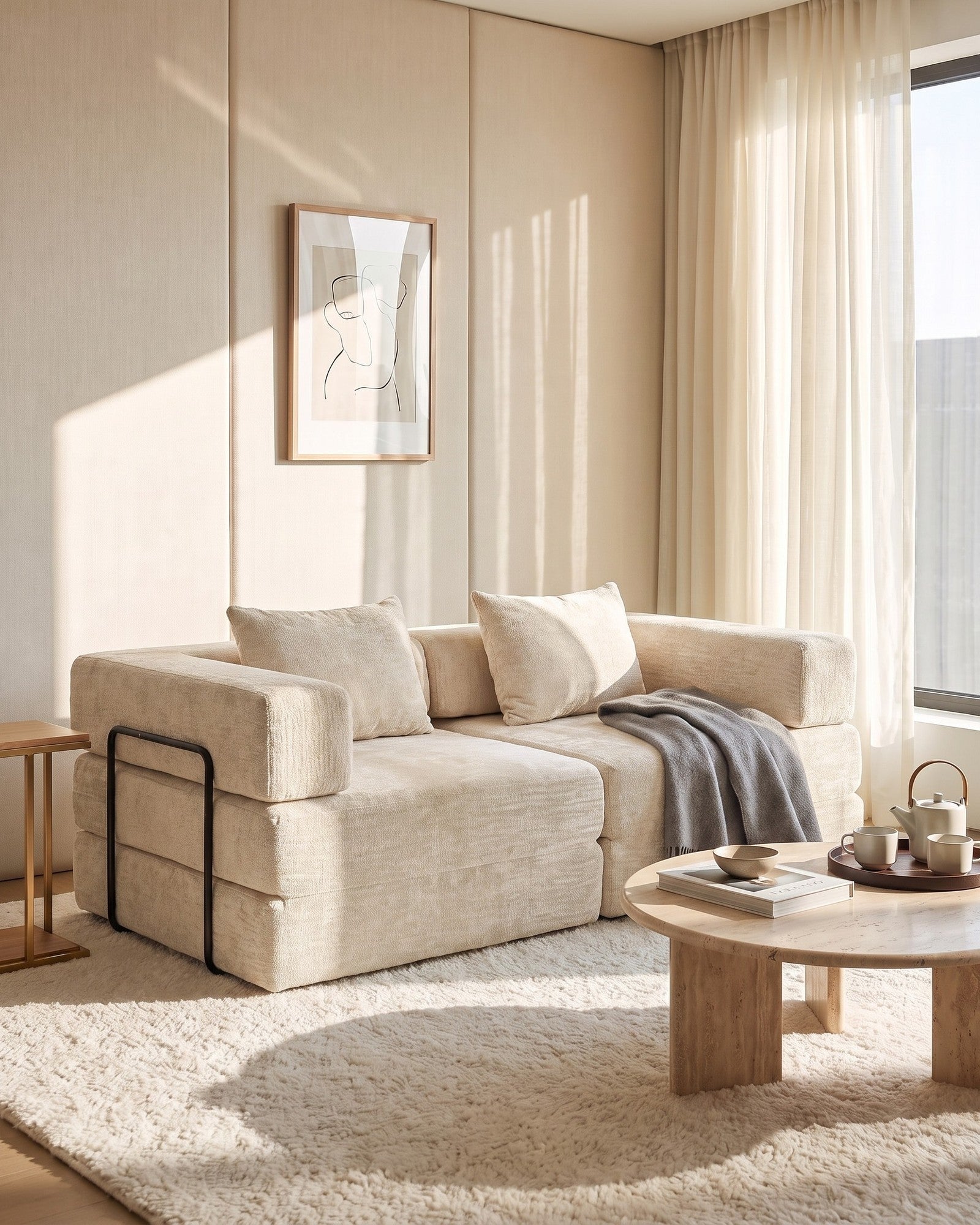 Chenille Loveseats in a living room