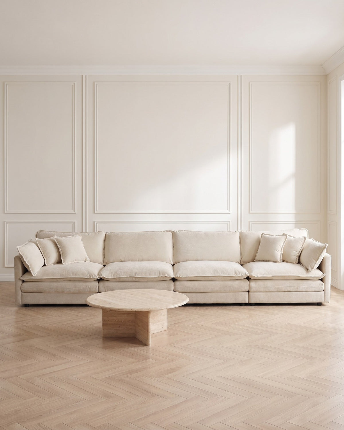 Chenille Modular 4-Seat Sofa