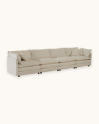 Chenille Modular 4-Seat Sofa in Beige, studio photo on a light background [c:beige] [pack]