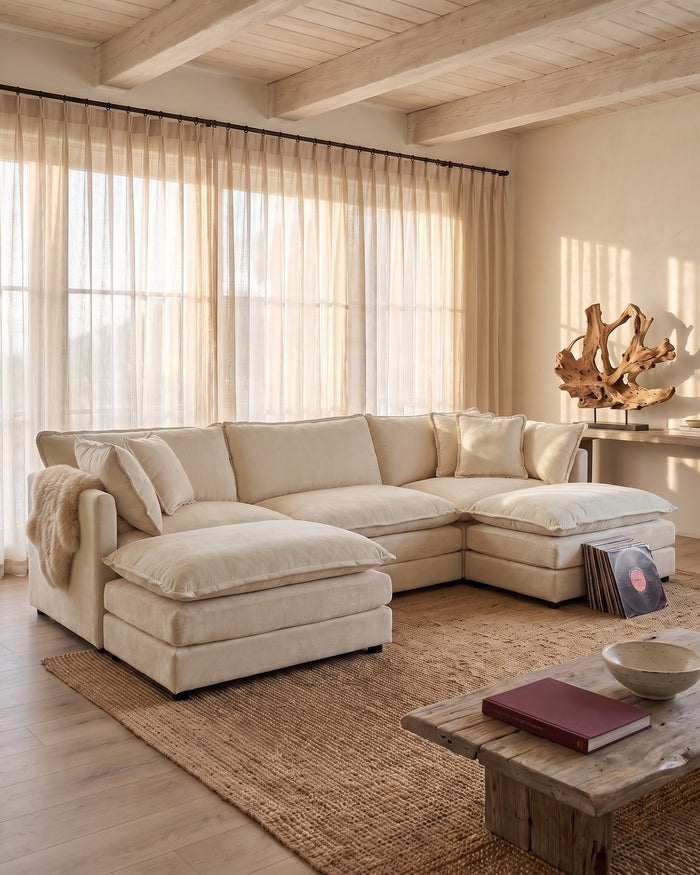 Beige Chenille Sofas