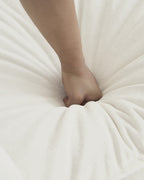 Chenille U-Shaped Sectional with 2 Reversible Ottomans, 3 Seats in White, fabric close-up [c:white]