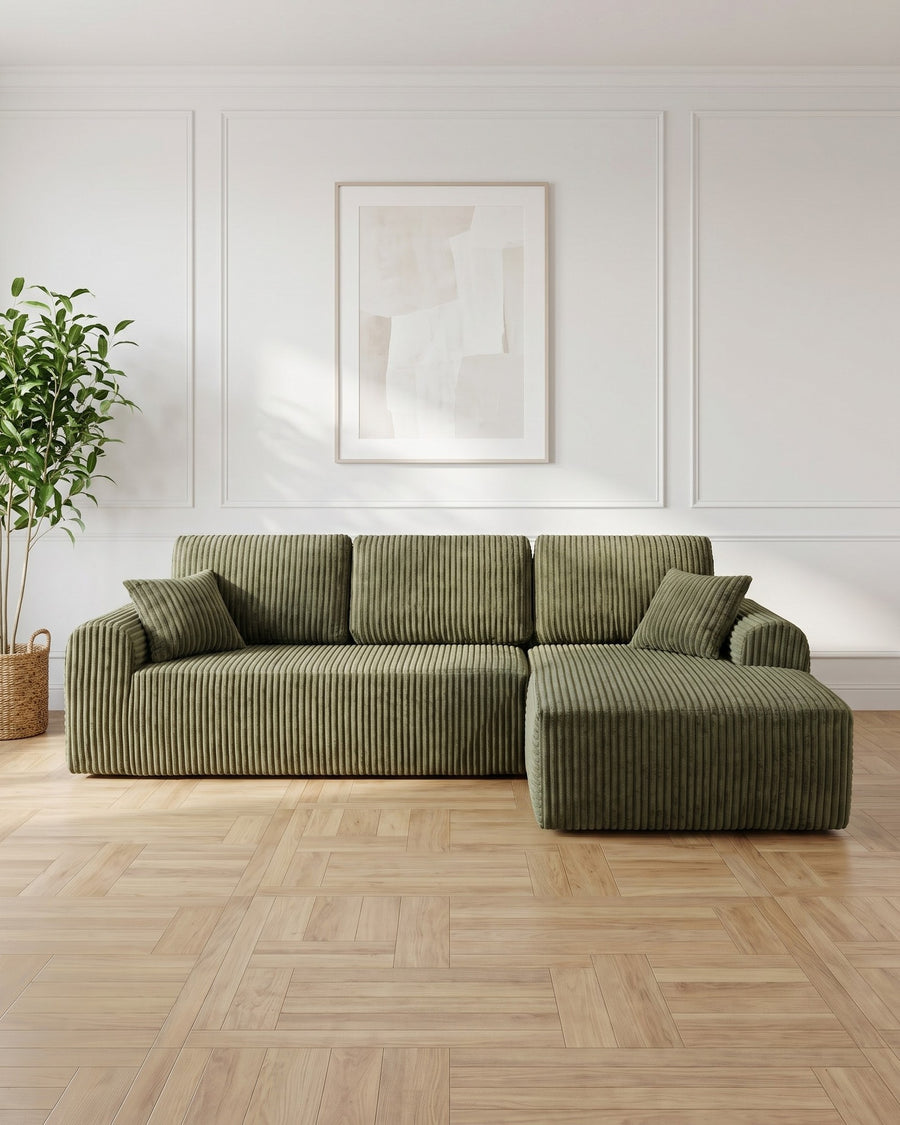 Cloud Modular L-Shaped Sectional with Chaise in a living room