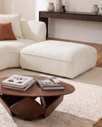 Loose ottoman of the Compressed L-Shaped Sectional with Chaise, 122 in in Beige [c:beige]