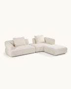 Compressed L-Shaped Sectional with Chaise, 122 in in Beige, studio photo [c:beige] [pack]