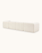 Compressed Modular Sectional, 145 in in Beige, back view [c:beige]