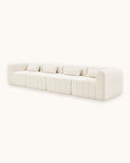 Compressed Modular Sectional, 145 in in Beige, studio photo on a light background [c:beige] [pack]