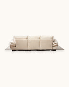 Corduroy Cloud Sectional with 2 Storage Ottomans, 102 in in Beige, back view [c:beige]