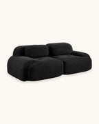 Corduroy Modular Loveseat, 82 in in Black, studio photo on a light background [c:black] [pack]