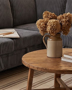 Corduroy Sleeper Sectional with Pull-Out Bed and Storage, 81 in in Grey, close-up of the right end [c:grey]