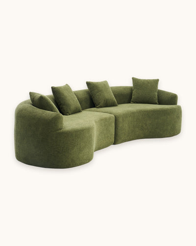 Curved Boneless Sofa, 110 in
