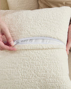 Curved Boneless Sofa, 110 in in White, fabric close-up [c:white]