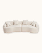 Curved Boneless Sofa, 110 in in White, studio photo on a light background [c:white] [pack]