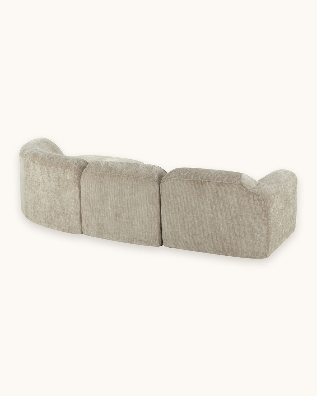 Curved Deep-Seat Sectional with Ottoman, 111 in in Espresso, back view