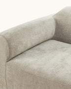 Curved Deep-Seat Sectional with Ottoman, 111 in in Espresso, fabric close-up [c:espresso]