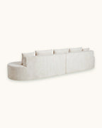 Curved Sectional, 139 in in White, back view [c:white]