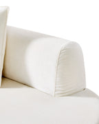 Curved Sectional, 139 in in White, fabric close-up [c:white]