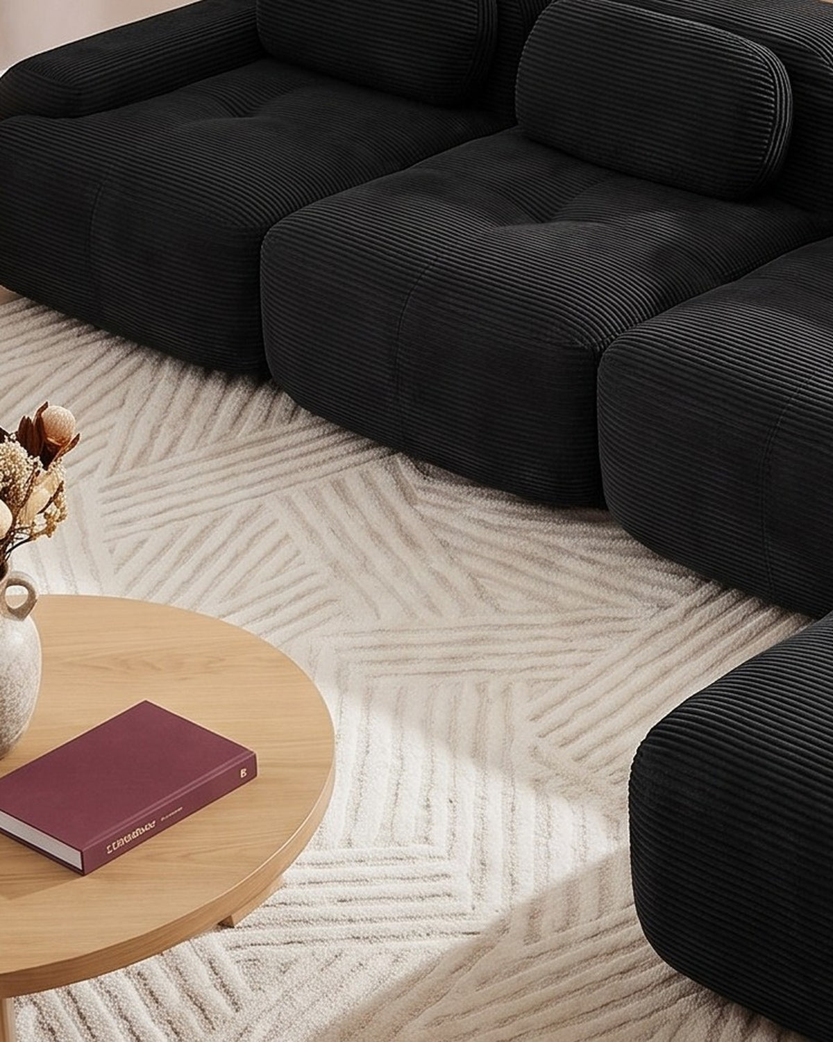 Modular Sofa with Reversible Ottoman
