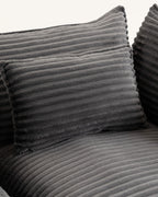 Oversized Cloud L-Shaped Sectional, 102 in in Antique Grey, fabric close-up [c:antiquegrey]