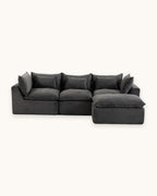 Oversized Cloud L-Shaped Sectional, 102 in in Antique Grey, studio photo on a light background [c:antiquegrey] [pack]