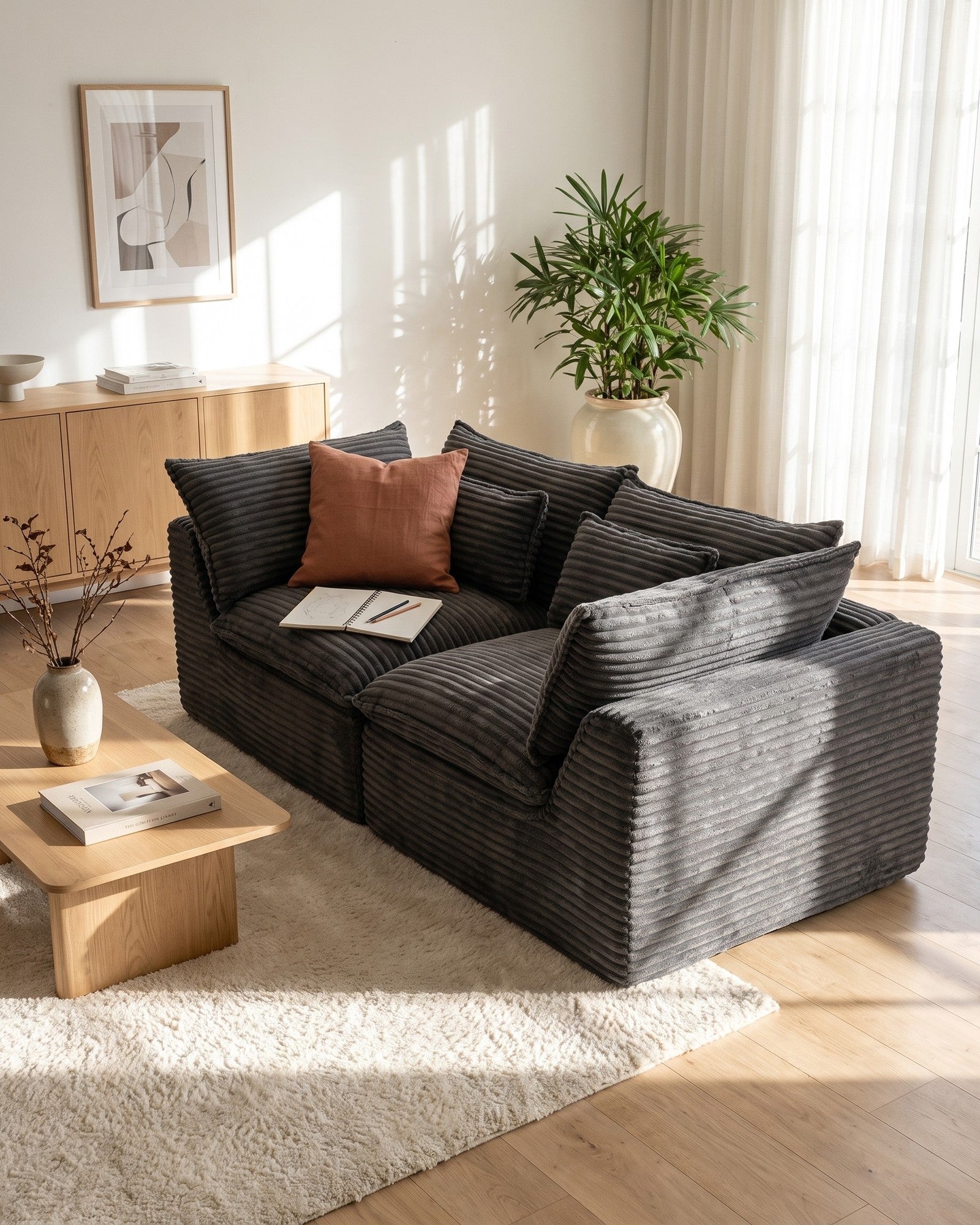 Gray Loveseats in a living room