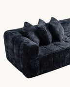 Textured Cloud L-Shaped Sectional with Chaise, 108 in in Black, fabric close-up [c:black]