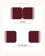 Tufted Corduroy Loveseat, 82 in in Blue, top-view diagram of the layouts [c:blue]