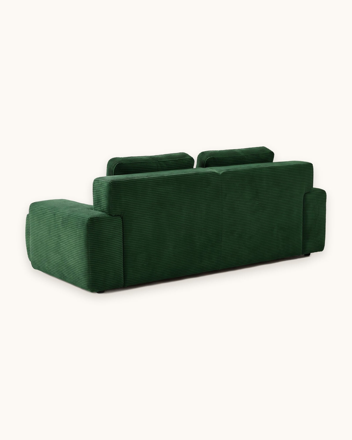 Tufted Corduroy Loveseat, 82 in in Green, back view