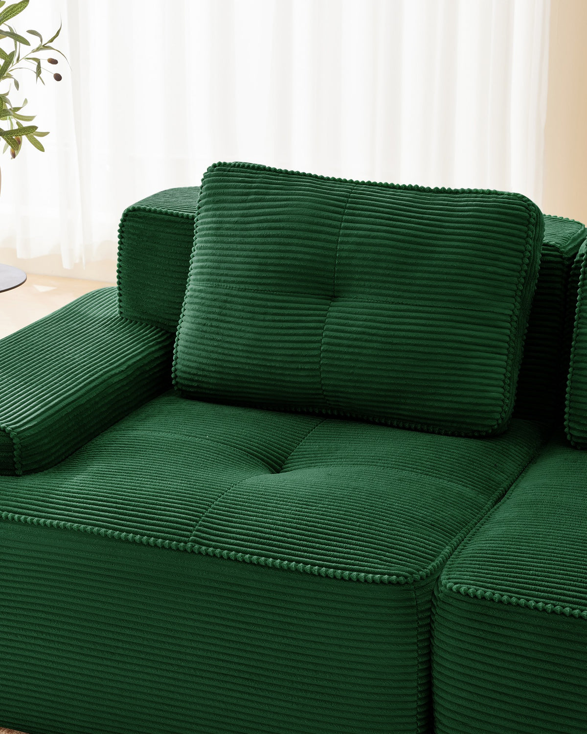 Tufted Corduroy Loveseat