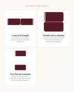 Velvet Modular Sofa, 4 Seats, 120 in in Black, top-view diagram of the layouts [c:black]