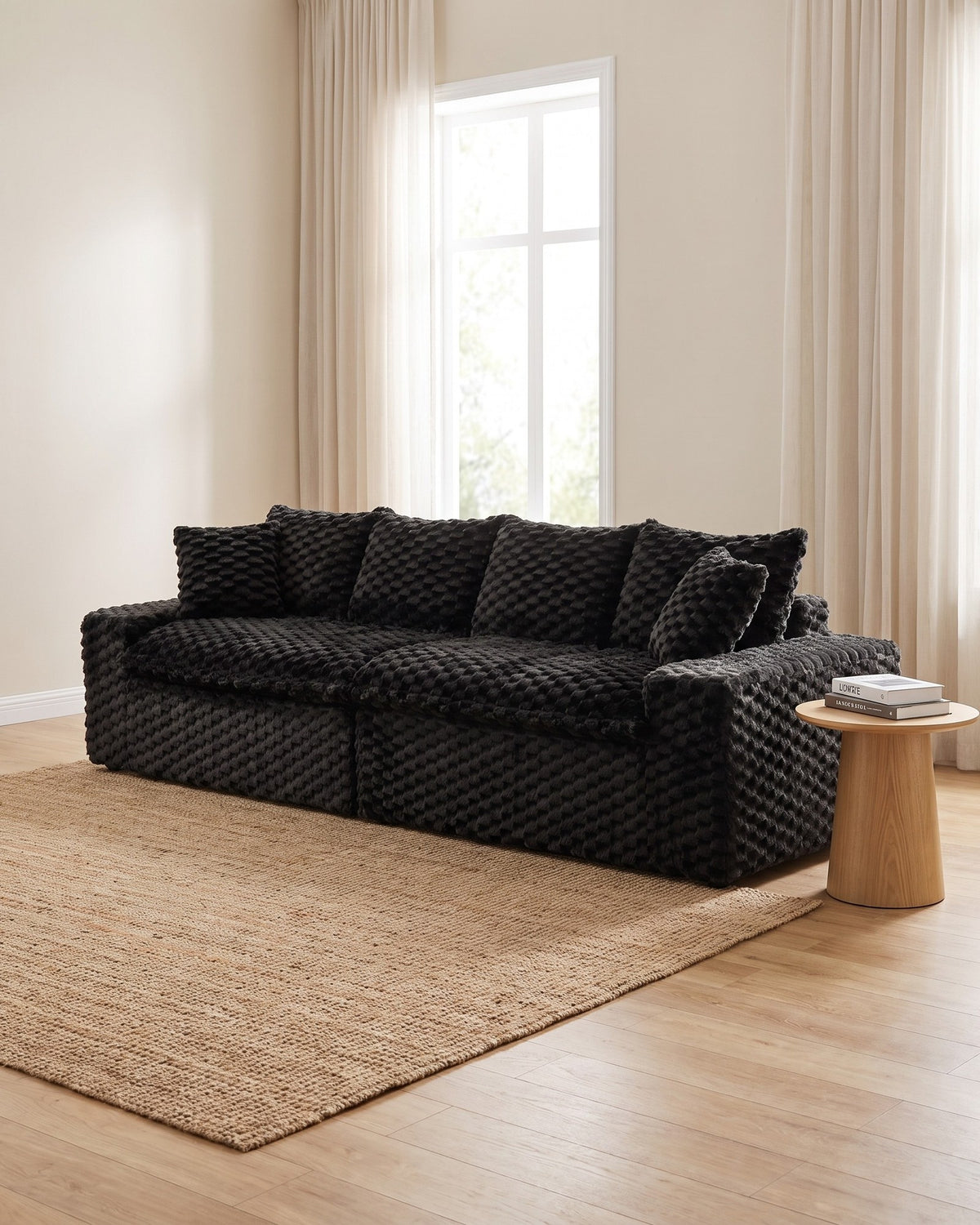 Velvet Modular Sofa, 4 Seats, 120 in